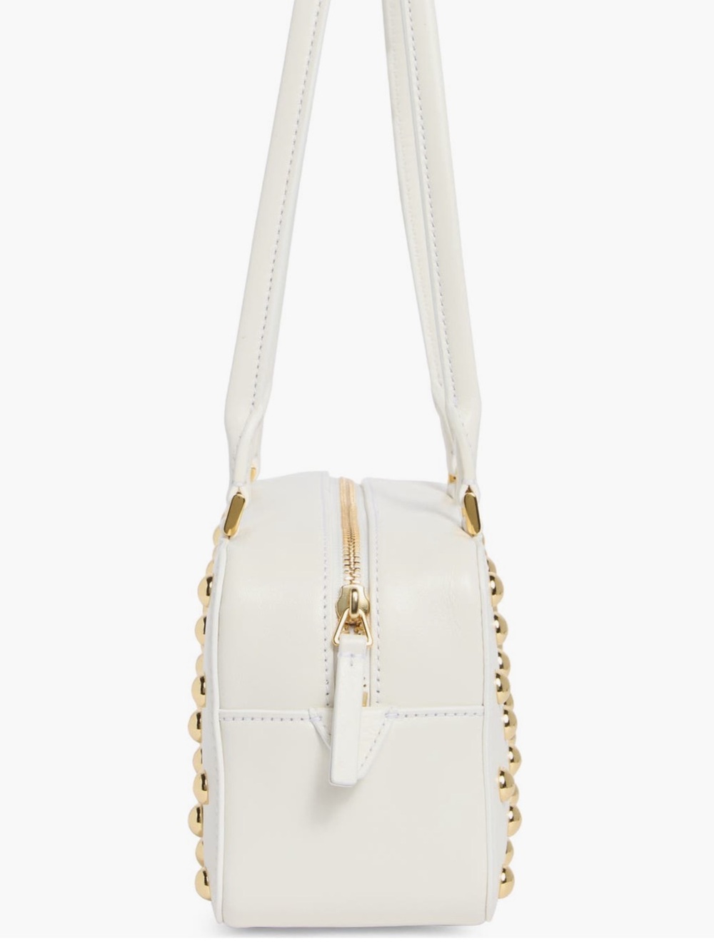 Veronica Beard Studded Boxy Leather Shoulder Bag Off-White NWT $648 Gorgeous! - Picture 3 of 12